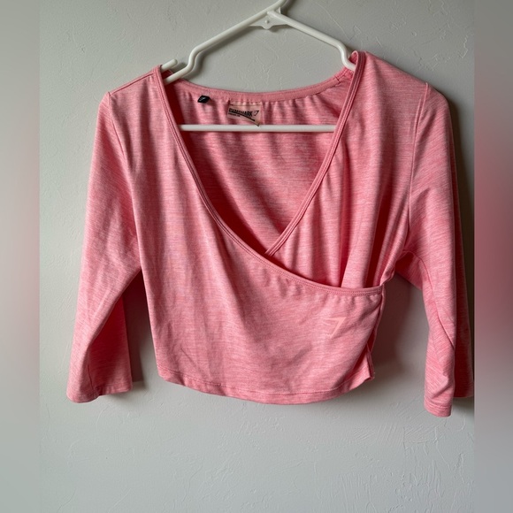 Gymshark Sportycore Light Pink Wrap Active Top - Picture 1 of 4